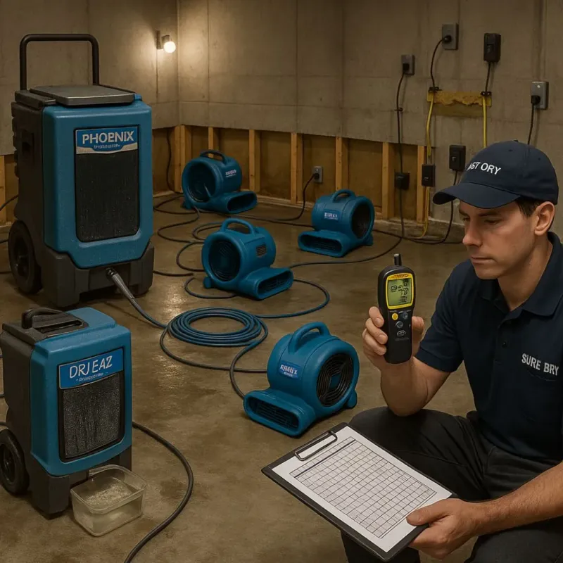 Structural Drying and Dehumidification process in Pearl Beach, MI